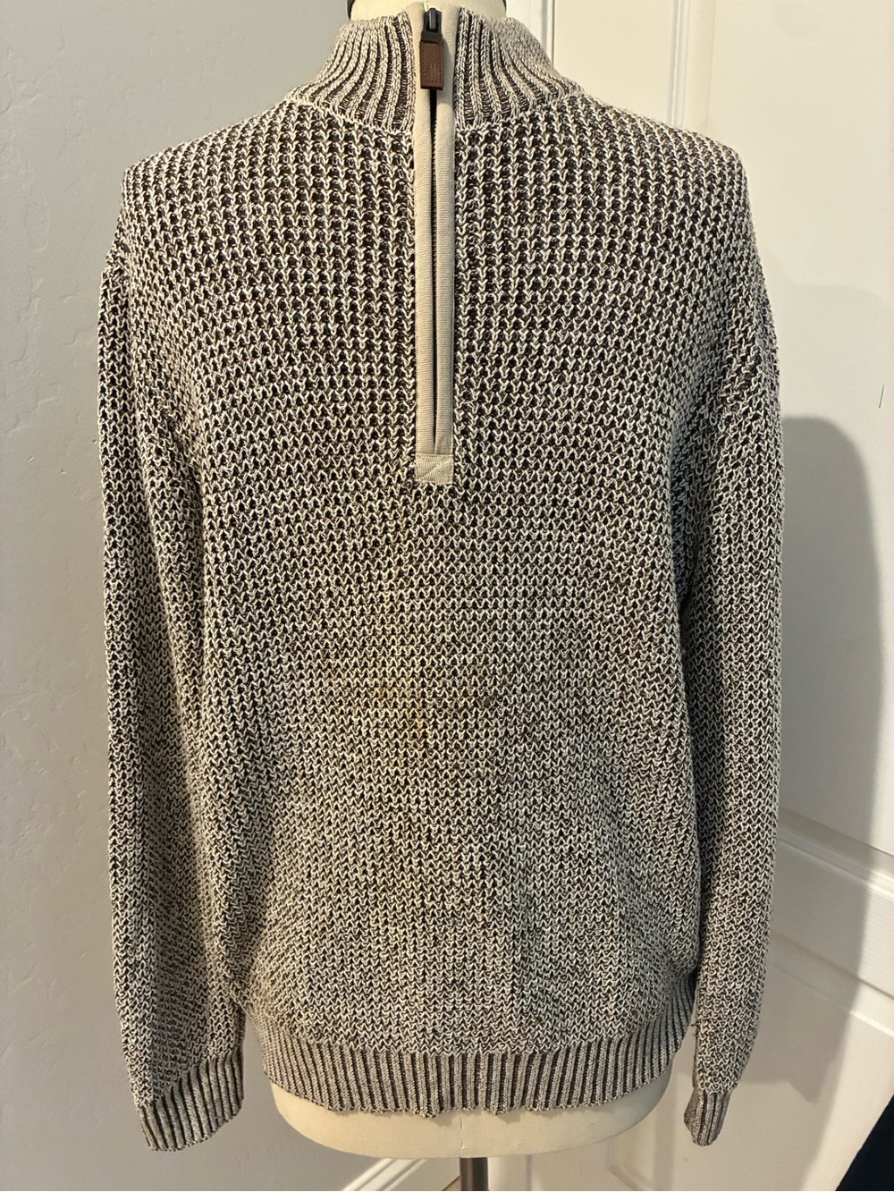 G.H. Bass & Co. Beige Heather Knit Half-Zip Sweater